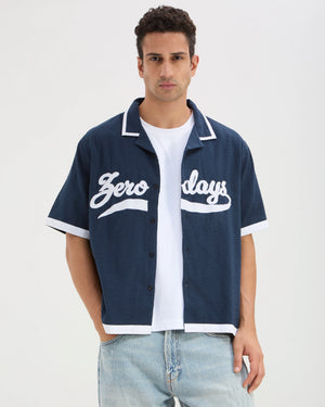 Navy Seersucker Shirt